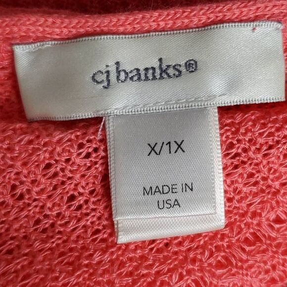 CJ Banks X/1x Plus  Pink Open Front Cardigan - Picture 7 of 9